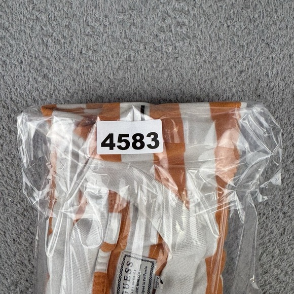 Guess Los Angeles Striped T Shirt Embroidered Adult Size Small Orange White - Picture 9 of 9